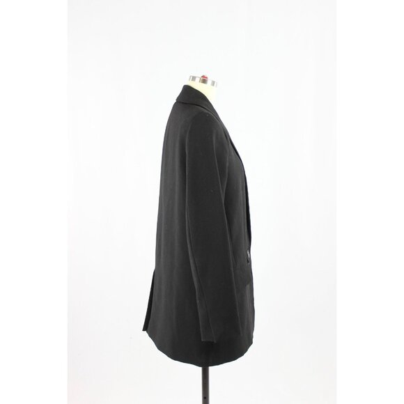 ZARA Black Crepe Double Breasted Oversized Cocoon Blazer Suit Jacket, Size M - Picture 2 of 13